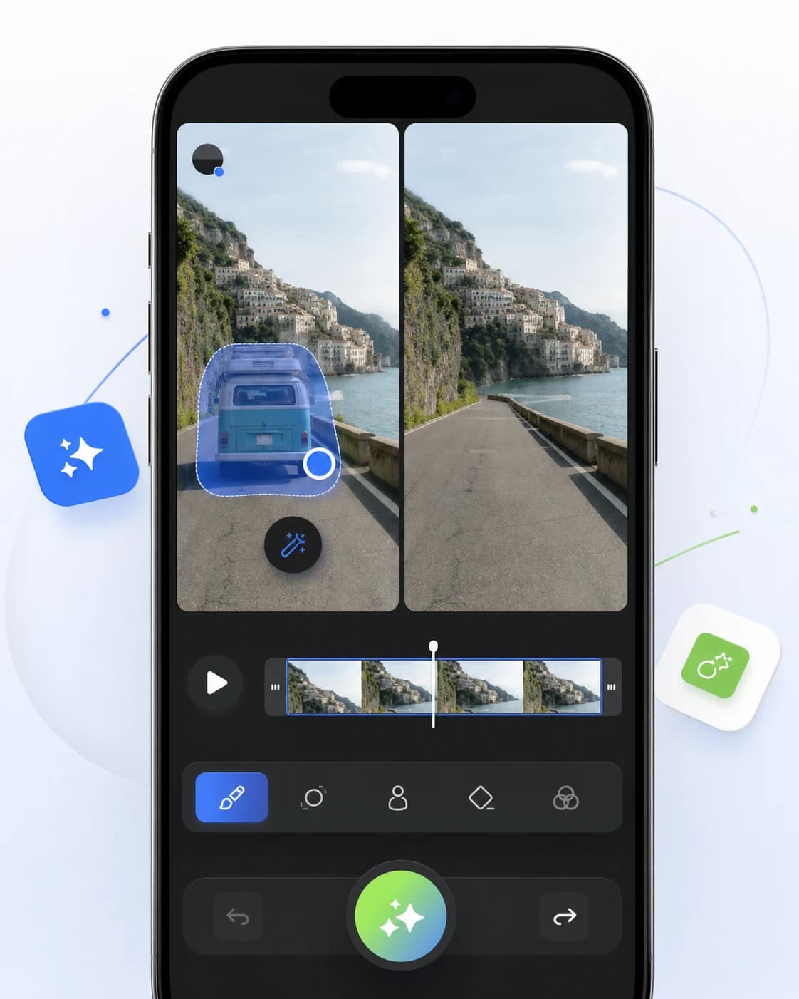 Object Remover preview in Video Eraser
